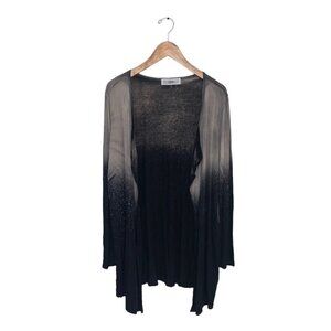 Able Cardigan Sweater Size Medium Tan Black  Ombre Lightweight Flowy Open‎ NWOT
